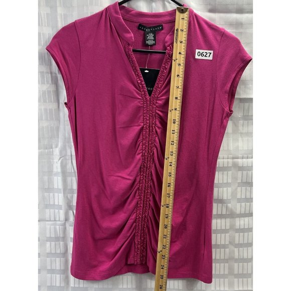 Apostrophe Women's Top Size M Color Pink Fuchsia Cap Sleeve - Picture 11 of 11